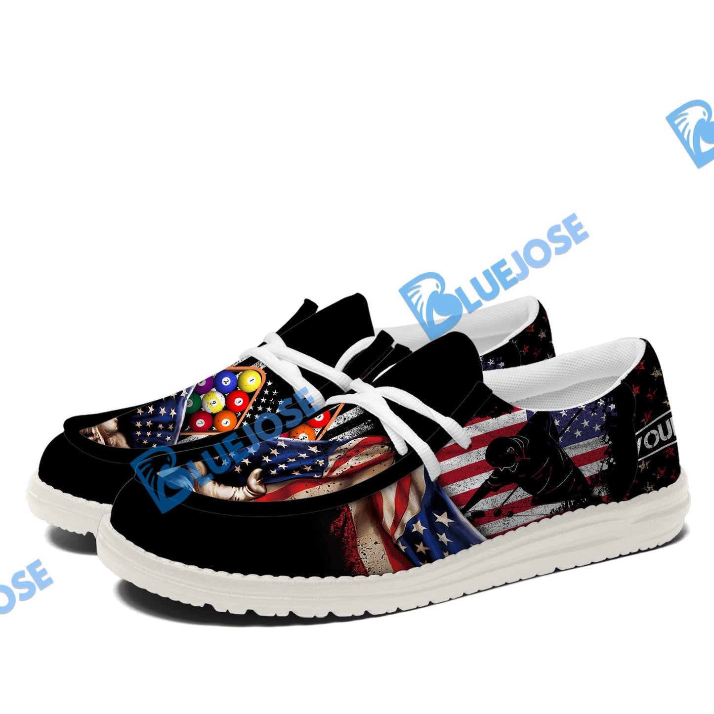 Billiards American Flag 9 Ball Player Lace Up Loafers 2026