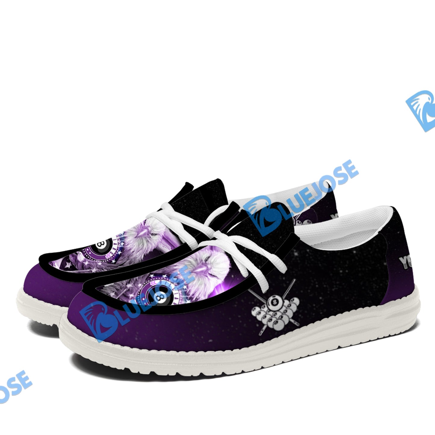 Billiards Ball 8 Cross Eagle American Flag Lace Up Loafers 2026