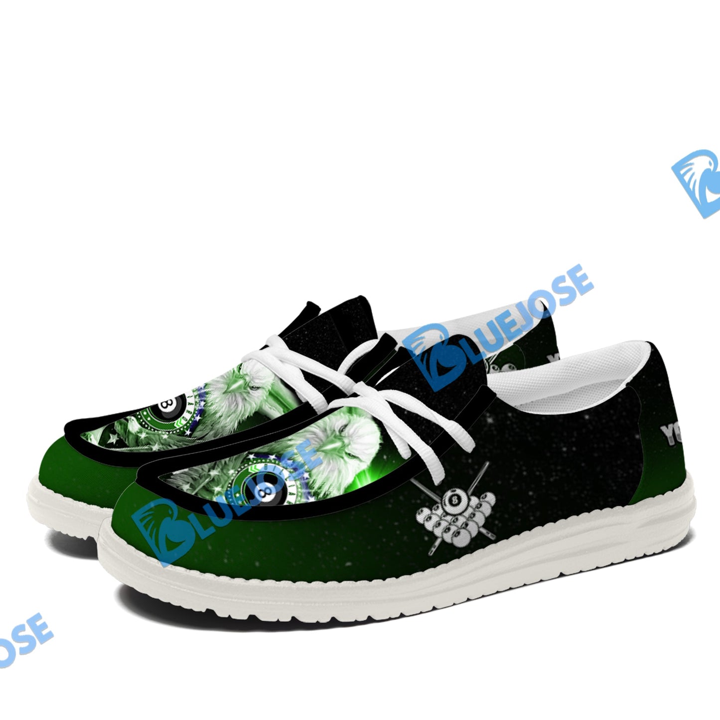 Billiards Ball 8 Cross Eagle American Flag Lace Up Loafers 2026