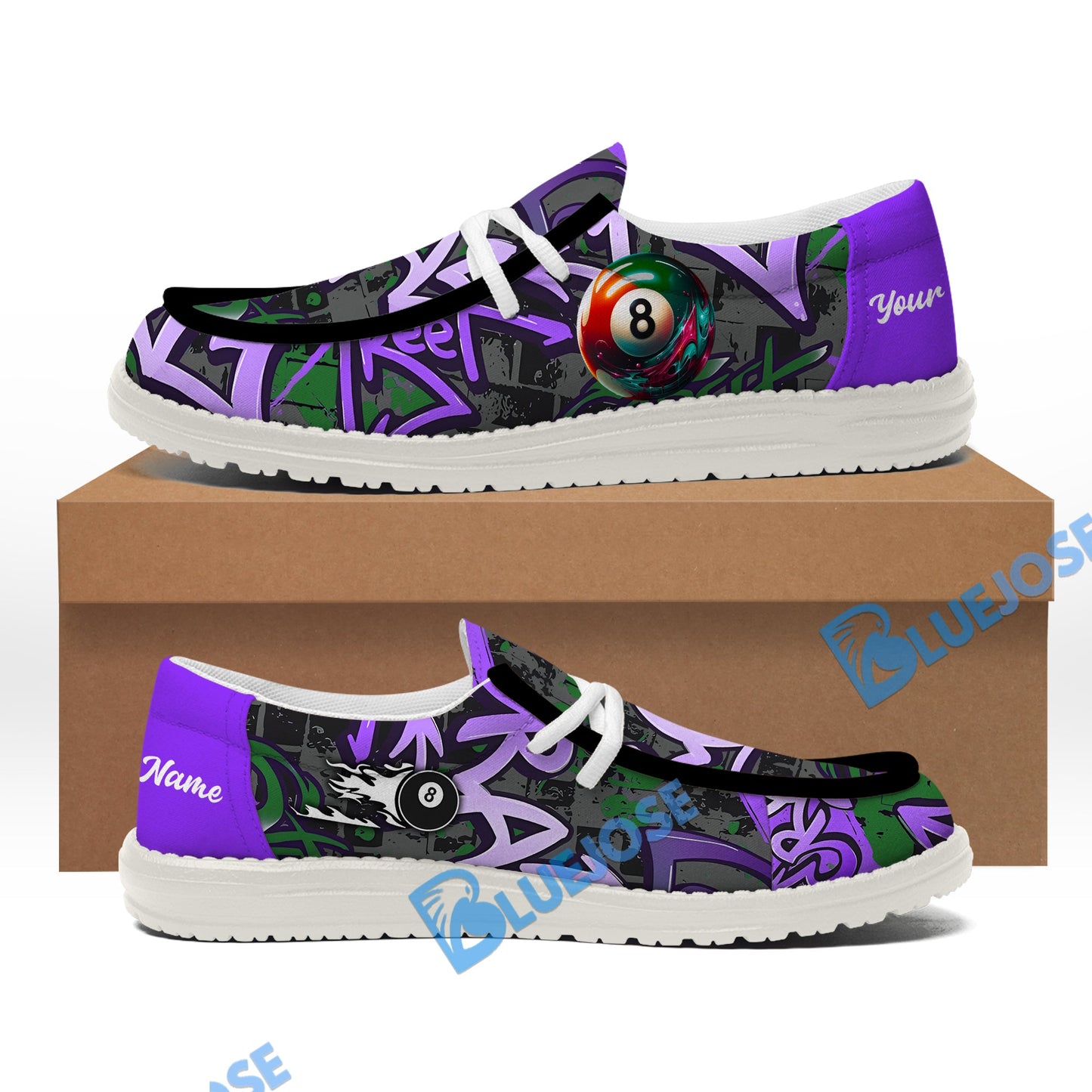Billiards Ball 8 Graffiti Street Lace Up Loafers 2026