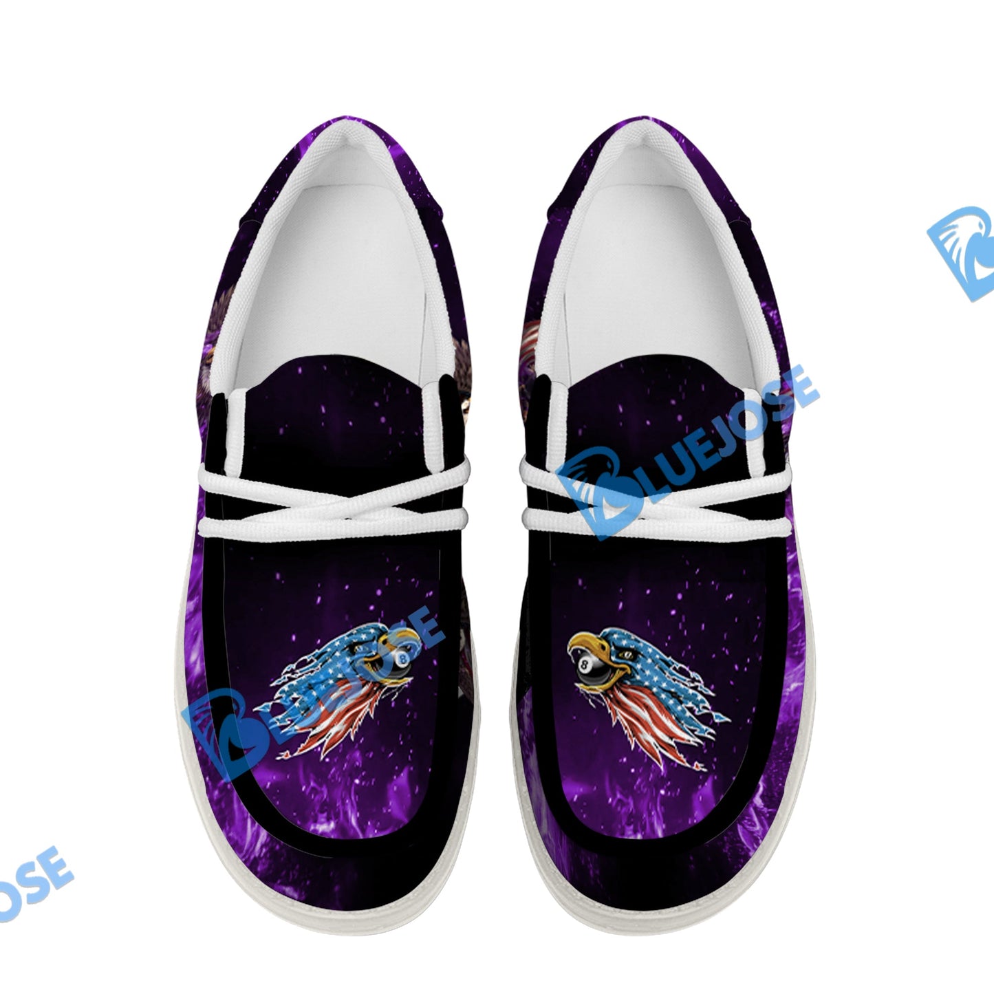 Billiards Ball 8 Eagle US Flag Lace Up Loafers 2026