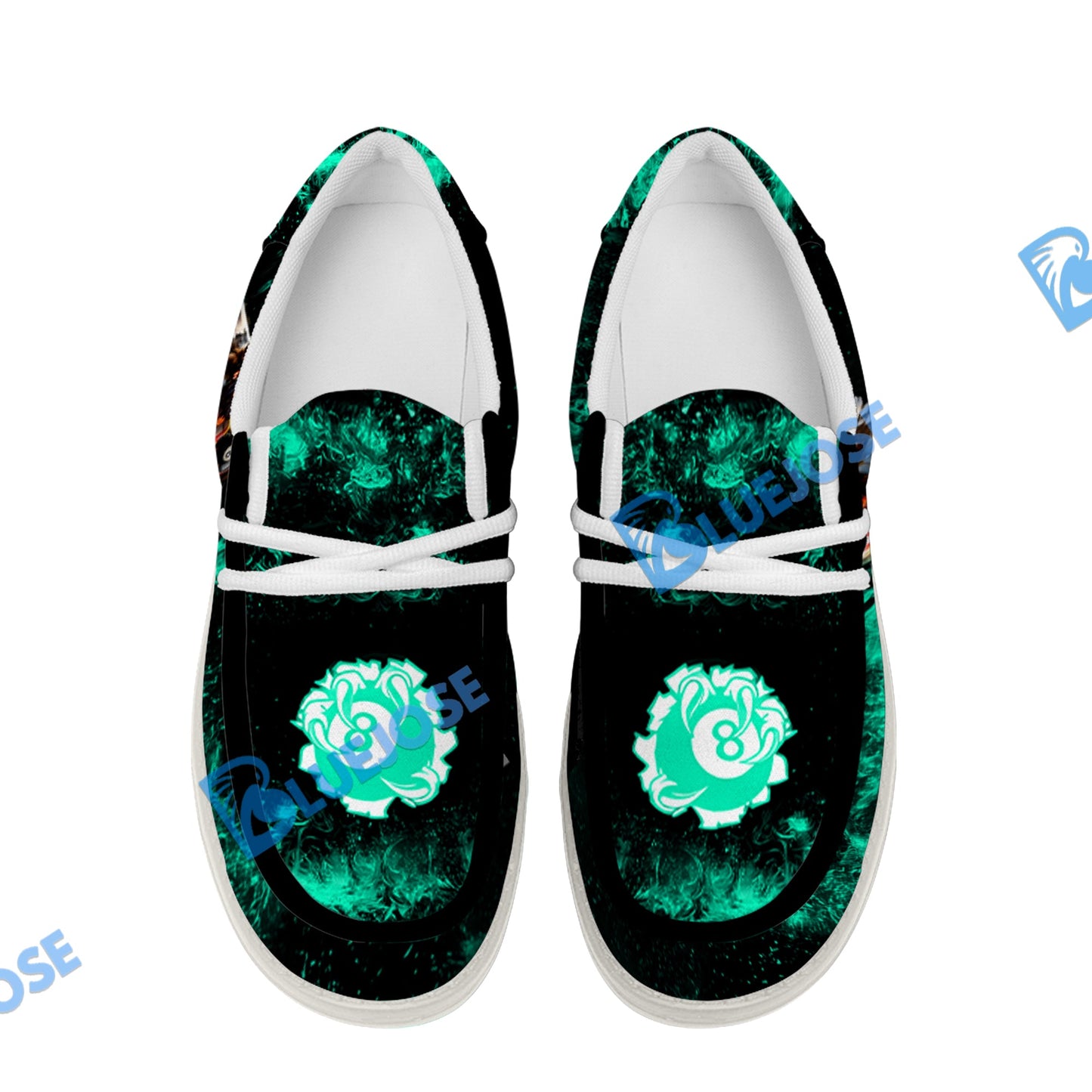 Billiard 8 Ball Eagle Fire Flame Lace Up Loafers 2026