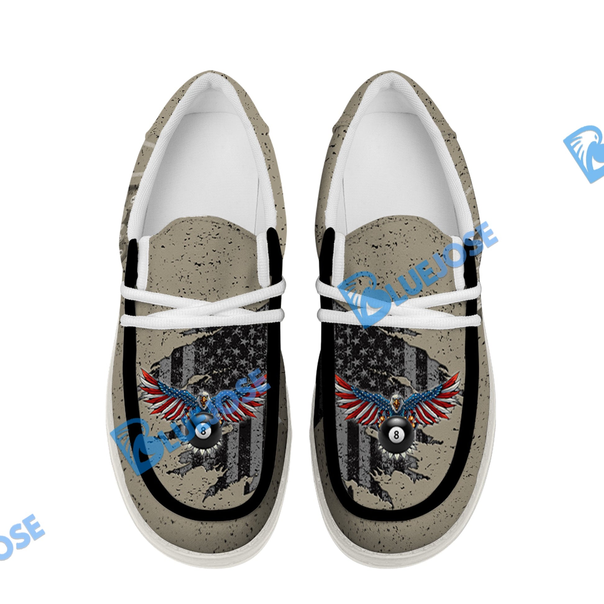 Eagle Retro American Flag Billiard Lace Up Loafers 2026