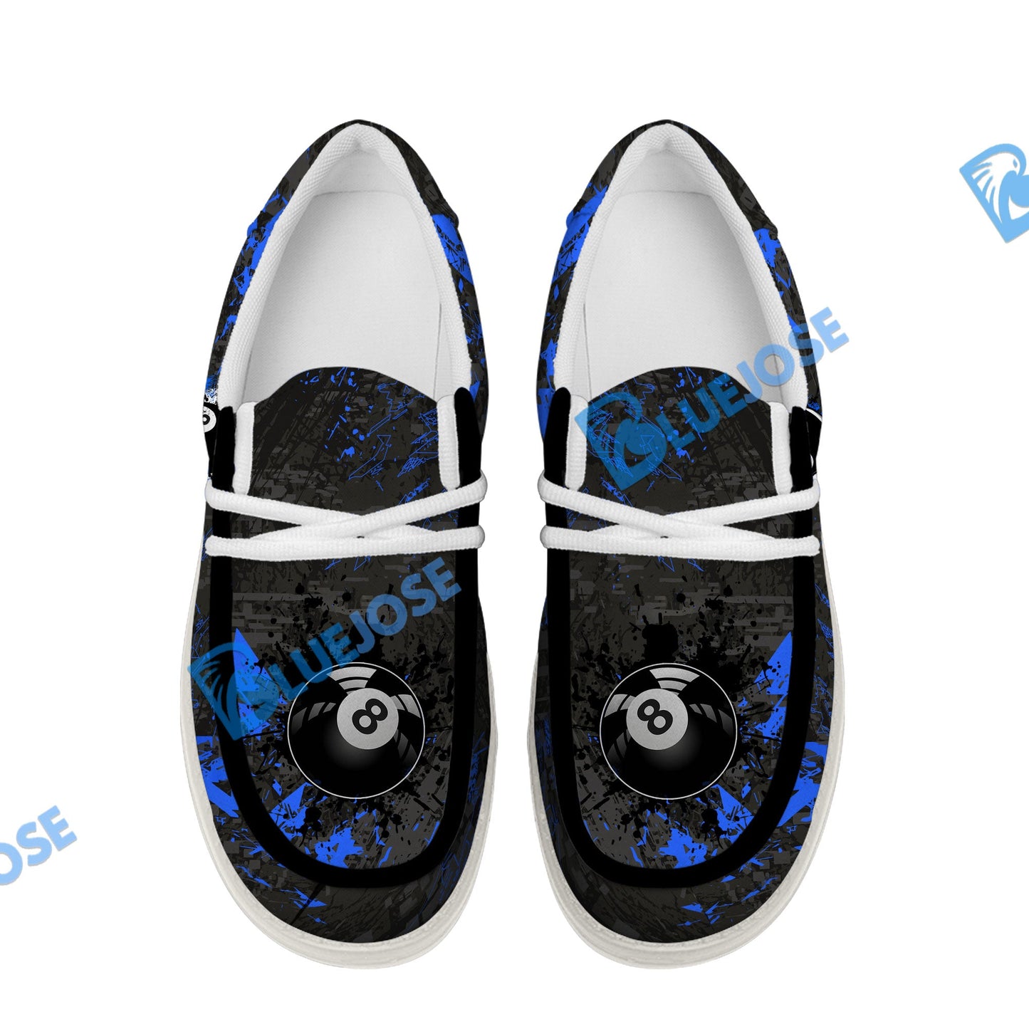 Billiards 8 Ball Black Stains Grunge Lace Up Loafers 2026