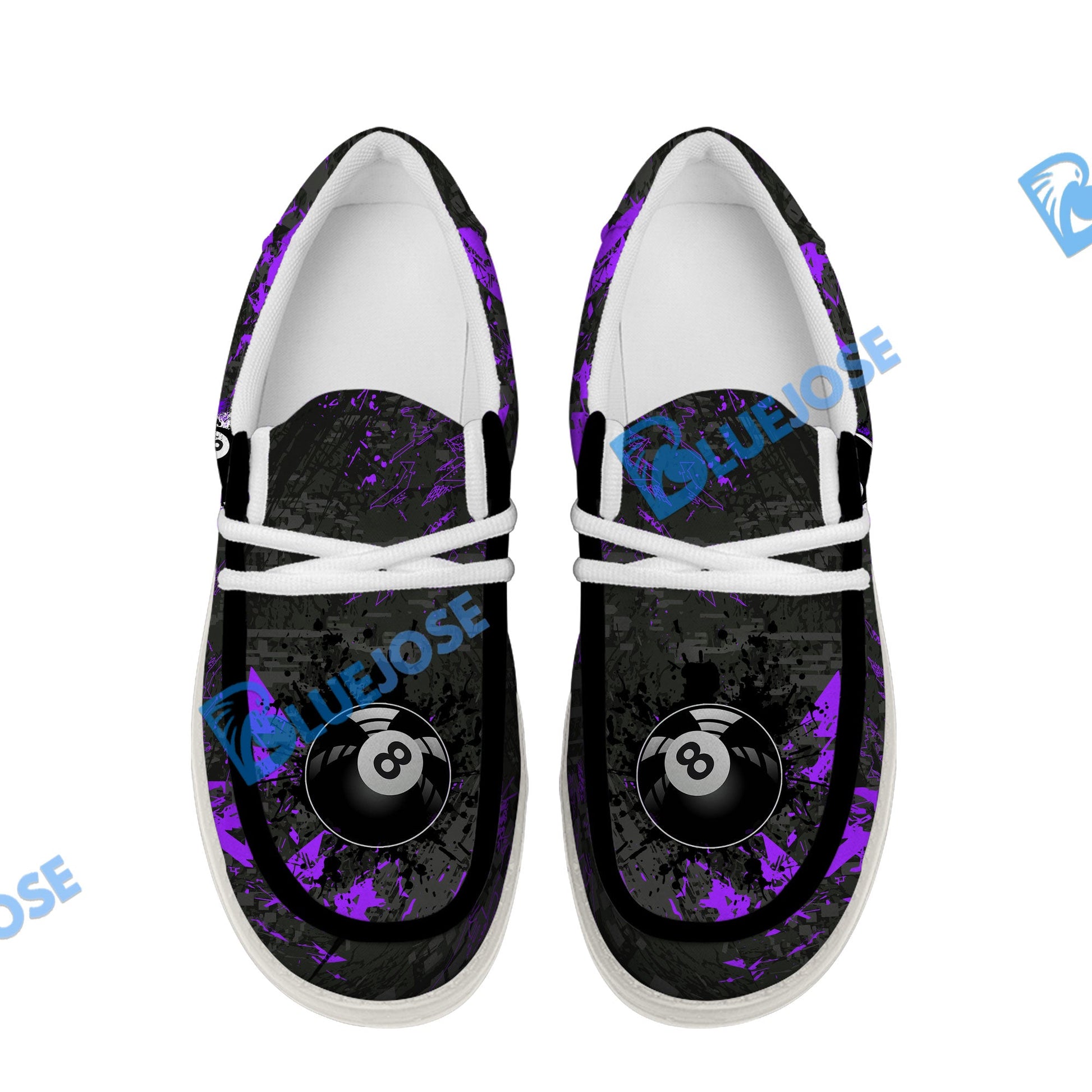 Billiards 8 Ball Black Stains Grunge Lace Up Loafers 2026