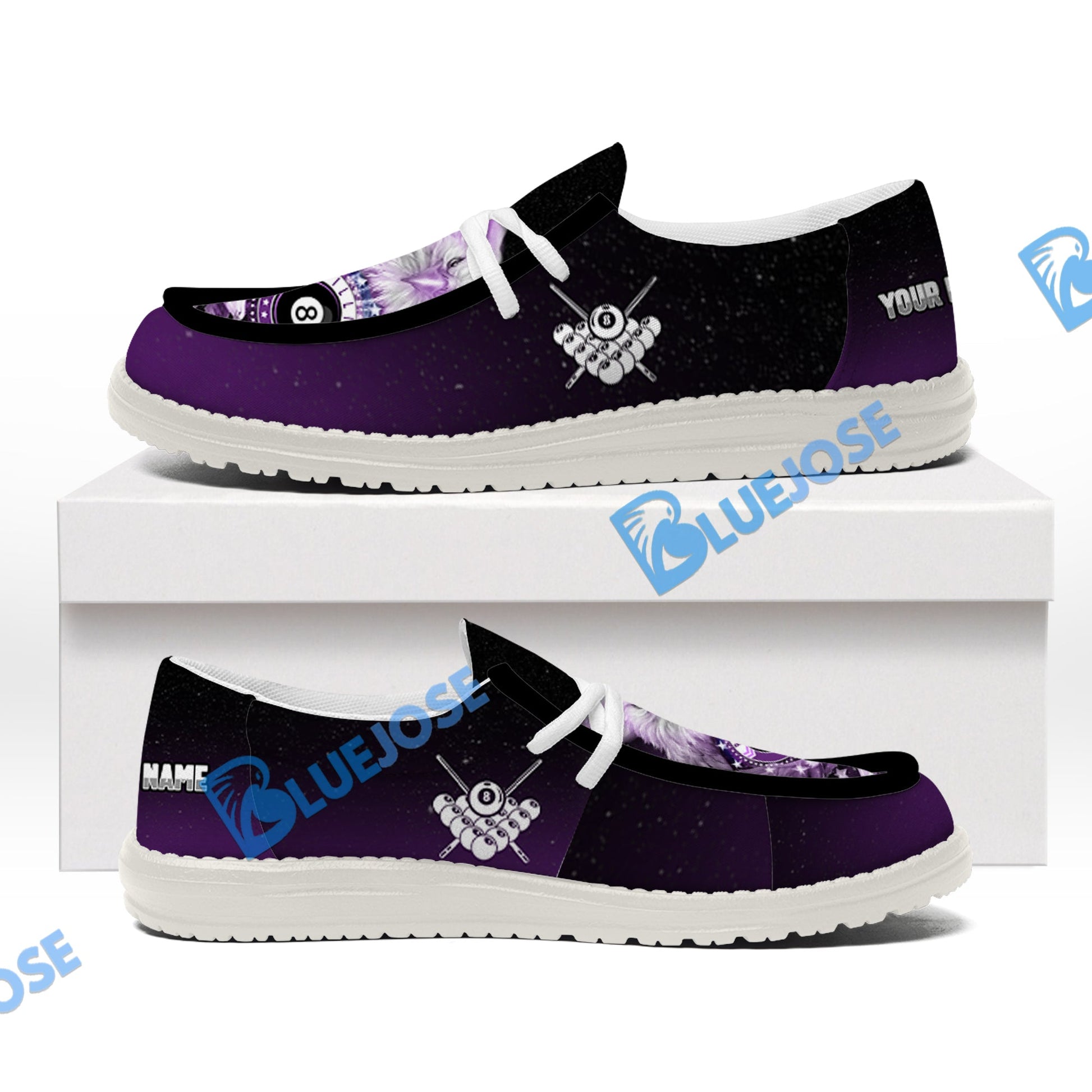 Billiards Ball 8 Cross Eagle American Flag  Lace Up Loafers 2026