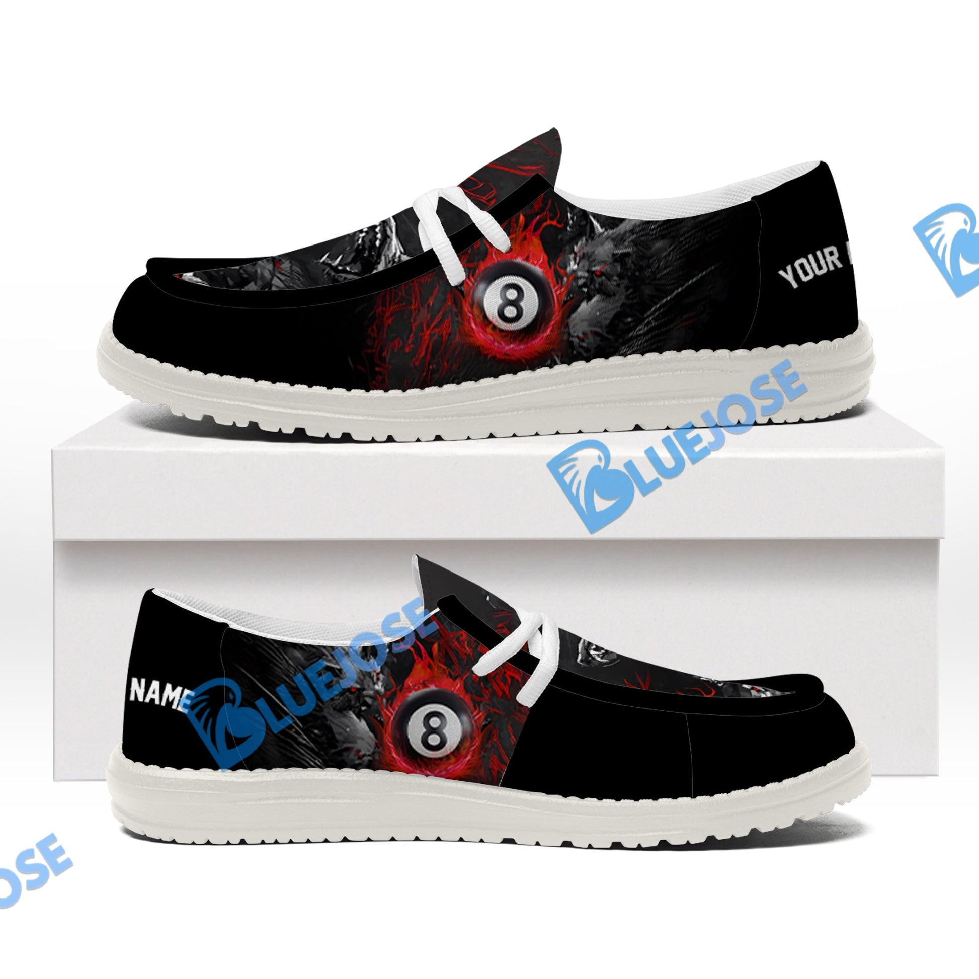 Billiards Flame Wolf Lace Up Loafers 2026
