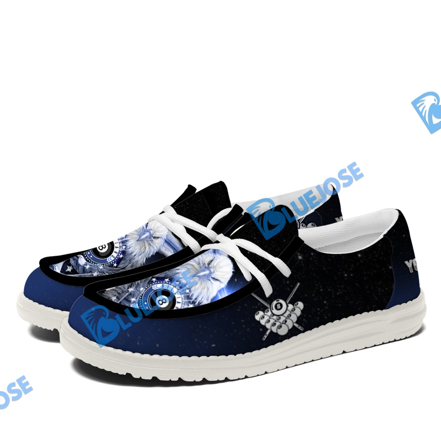 Billiards Ball 8 Cross Eagle American Flag  Lace Up Loafers 2026