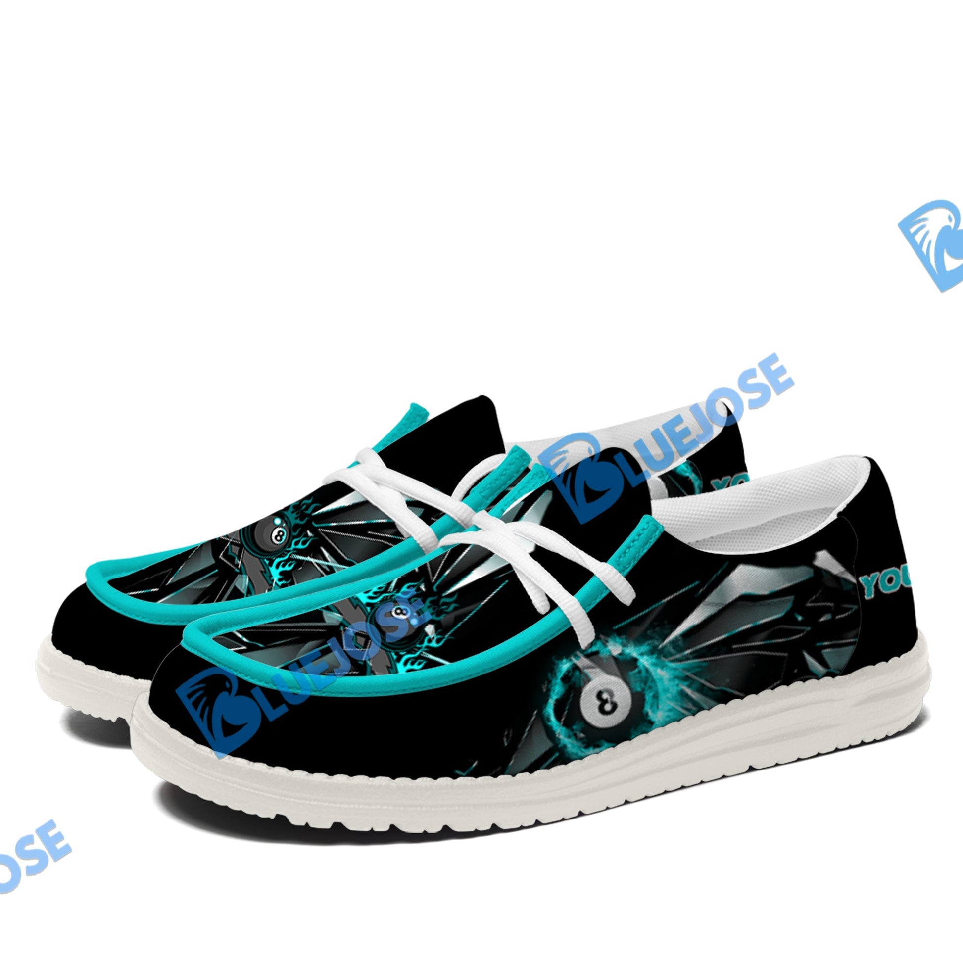 Billiards Ball 8 Fire Broken Glass Lace Up Loafers 2026